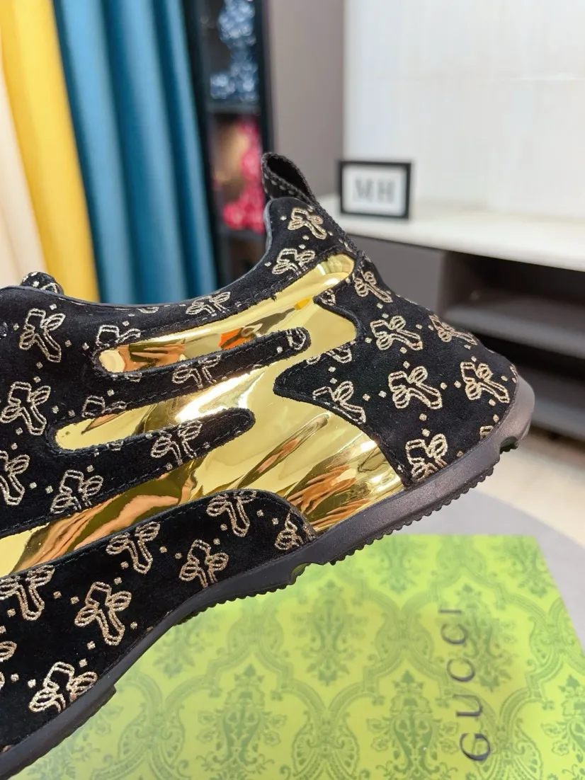 Men's shoes 💰560🌹🌹【GUCCI】pop-top casual sneakers with daddy outsole, breathable and comfortable, easy to walk, a versatile style for trendy men, upper with cowhide edged outsole design➕genuine leather lining➕Gucci's popular original outsole, sports and running style, super comfortable. Code number 38-44